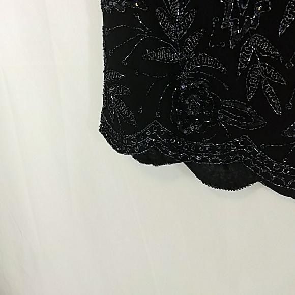 Brilliante by JA shiny vintage  beaded top blouse - Picture 3 of 6